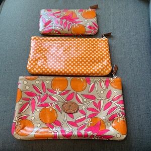 Set of three brand new Fossil makeup/toiletry bags
